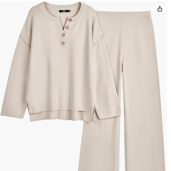 LILLUSORY 2 Piece Lounge Sets Oversized Slouchy Matching Cozy Knit Set - Picture 3 of 11